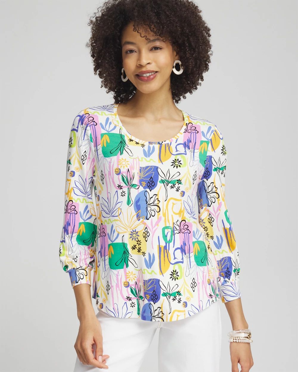 Touch of Cool™ Surreal Smock Sleeve Tee | Chico's